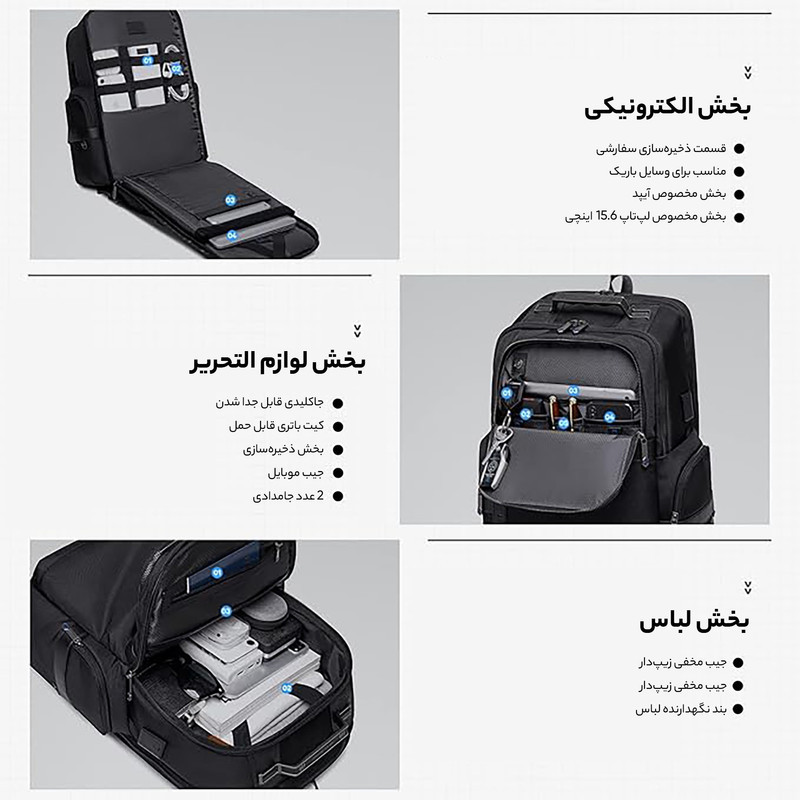 کوله پشتی لپ تاپ آرتیک هانتر مدل B00449 مناسب برای لپ تاپ 15.6 اینچ