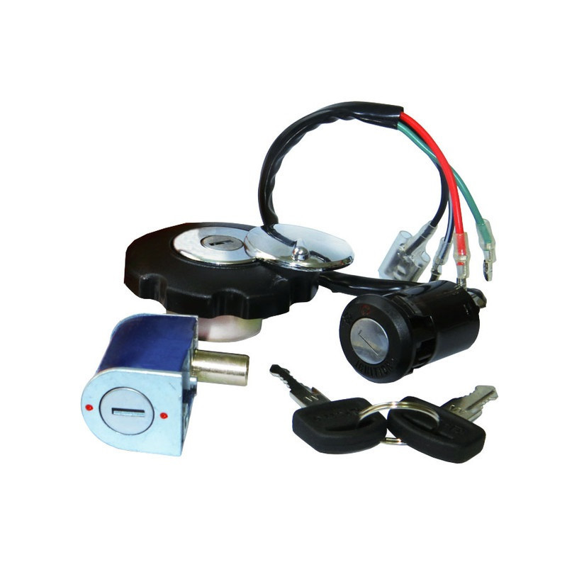 سوییچ و قفل و درب باک موتور سیکلت زنیت مدل ZENITH 125 مجموعه 4 عددی