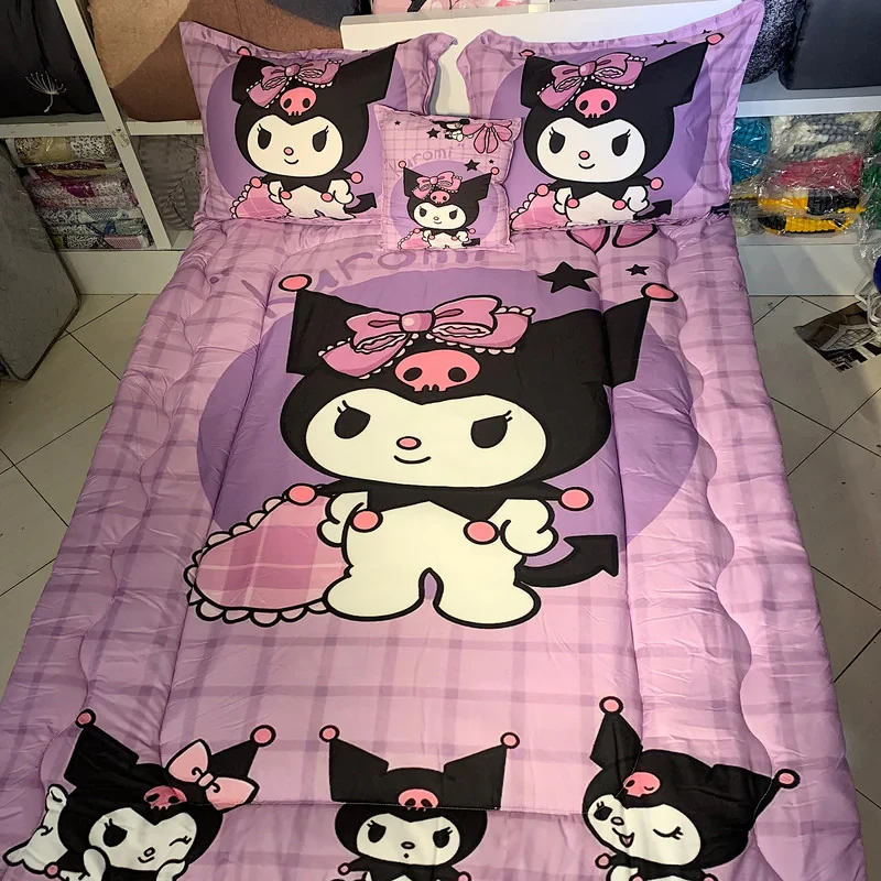 سرویس خواب مدل کرومی kuromi بازیگوش کد 573 یک نفره 5 تکه