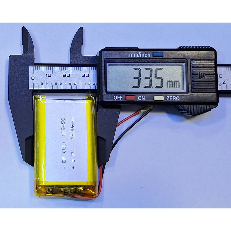 باتری لیتیومی قابل شارژ دی ام سل مدل DM-103450 ظرفیت 2500 میلی‌ آمپر ساعت
