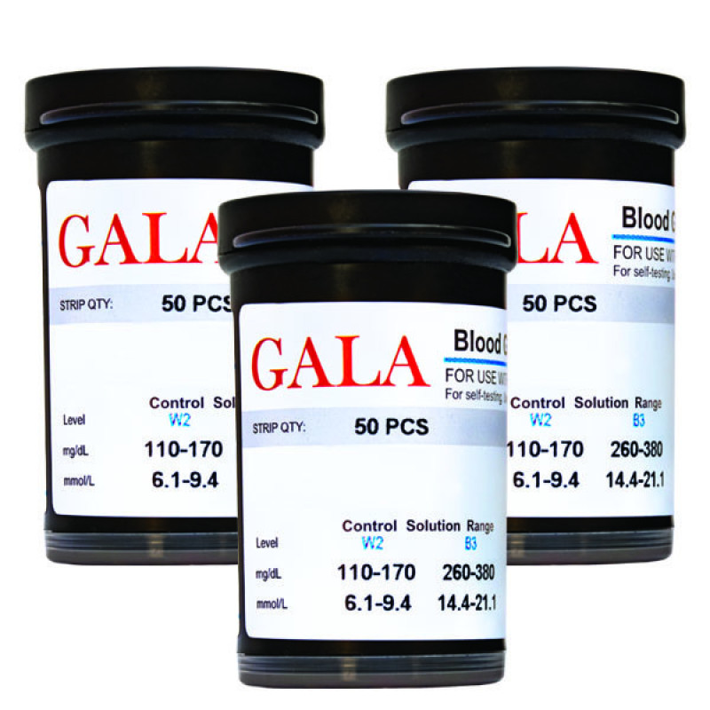 نوار تست قند خون گالا مدل OK-2AJ سه بسته 50 عددی
