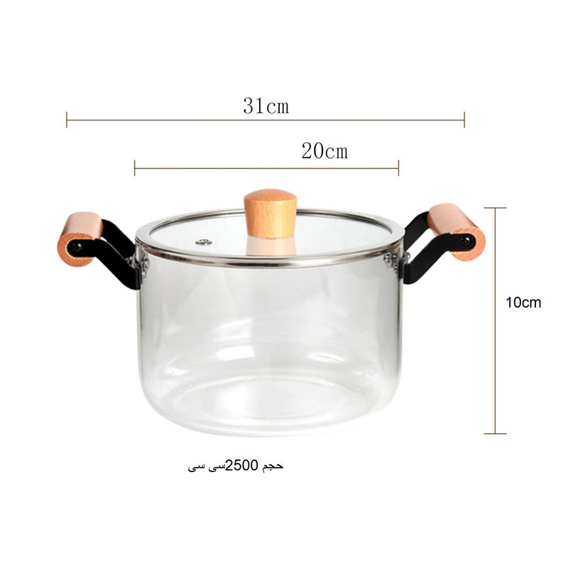 قابلمه پیرکس مدل شیشه کد 1369n 2500cc سایز 20