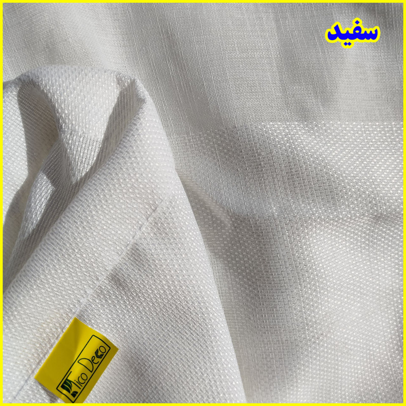 پرده پانچ تیکو دکو مدل کتان شفاف حاشیه دار سایز 280 × 300 سانتی‌متر