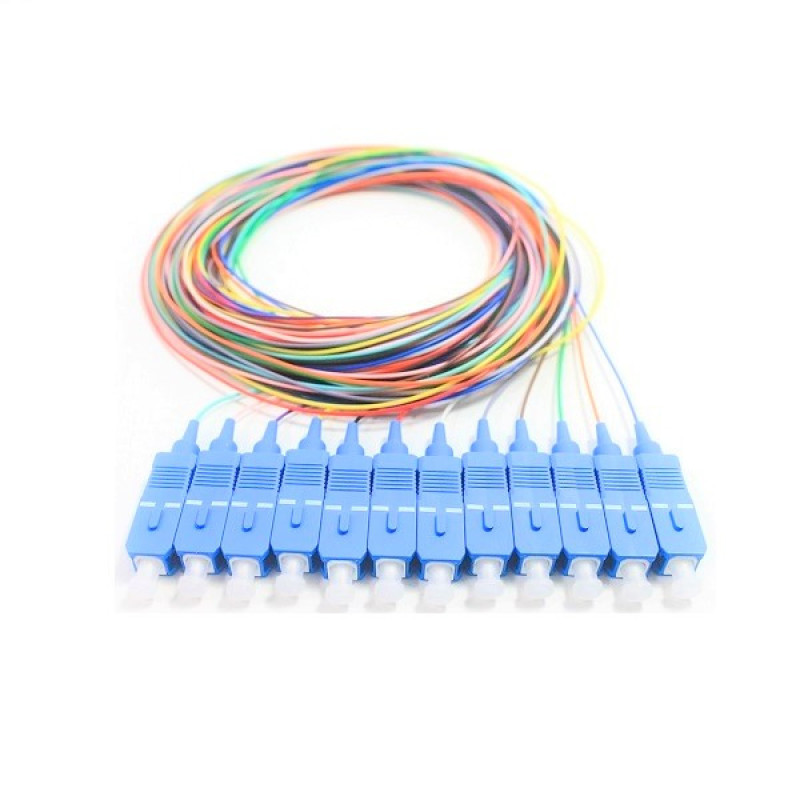 پیگتیل فیبر نوری مدل رنگی کد SC-UPC-SM 2M بسته 60 عددی