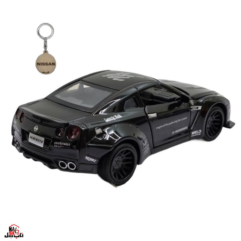 ماکت ماشین ناب سل مدل نیسان جی تی آر فلزی موزیکال چراغدار اسپرت NISSAN GTR SPORT به همراه جاسوییچی
