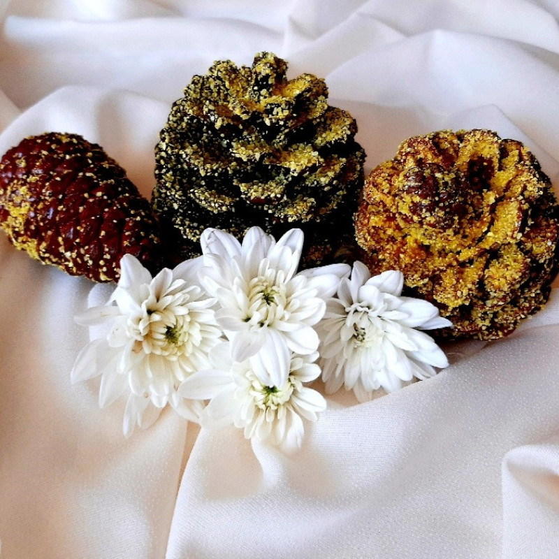 دکوری مدل کاج شنی مجموعه 3 عددی