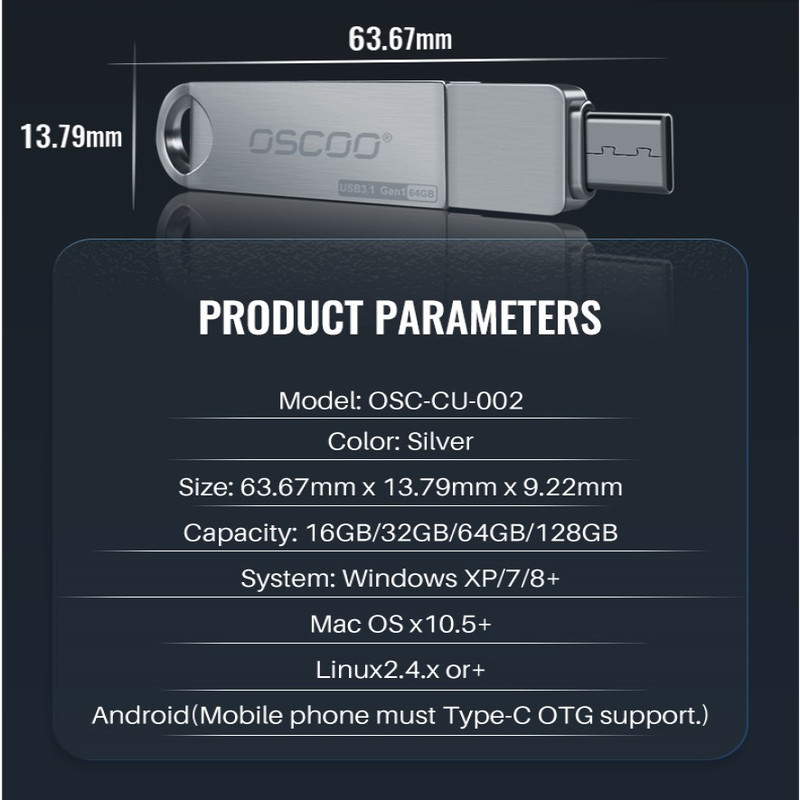 فلش مموری اوسکو مدل CU-002 ظرفیت 32 گیگابایت