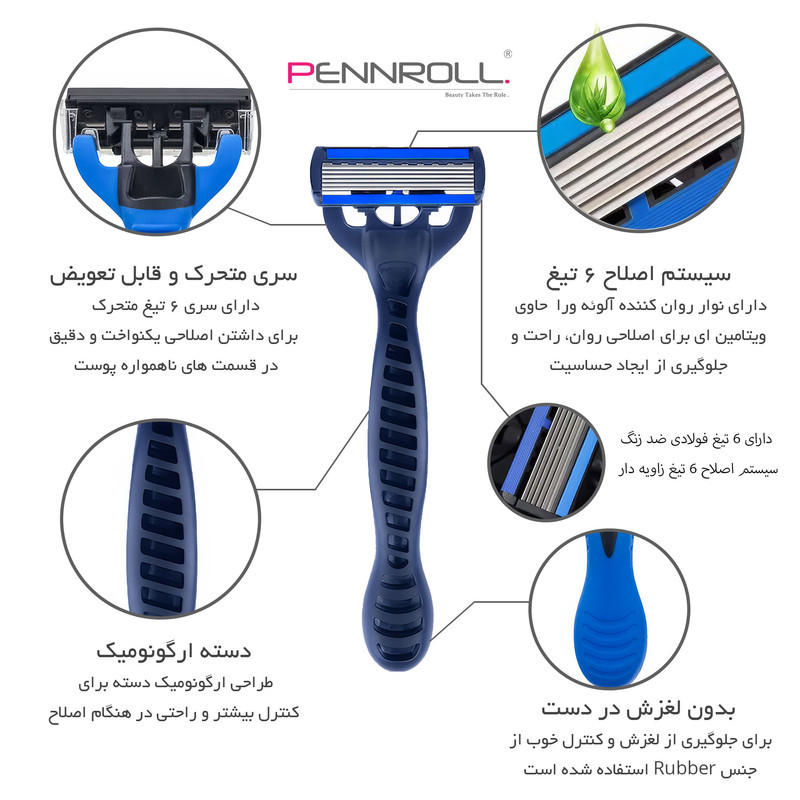 خود تراش پنرول مدل PRCL - TIGER Pro 6 - X2 بسته 2 عددی