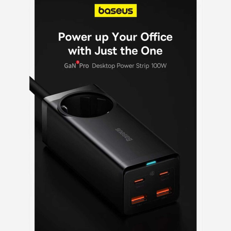 شارژر رومیزی 100 وات  بیسوس مدل CCGAN100-1ACE به همراه کابل USB-C