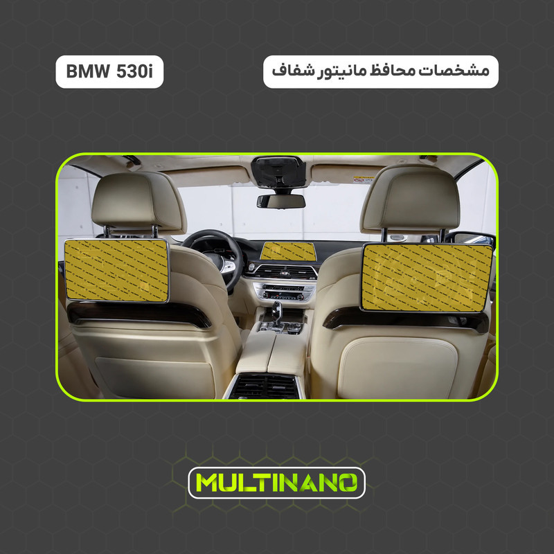 محافظ صفحه نمایش مانیتور خودرو مولتی نانو مدل X-S2N مناسب برای بی ام و 530i بسته دو عددی حاوی 6 تکه