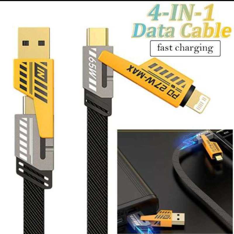 کابل تبدیل USBUSB-C به لایتنینگUSB-C اچ تی ام مدل 4in1 طول 1.2 متر