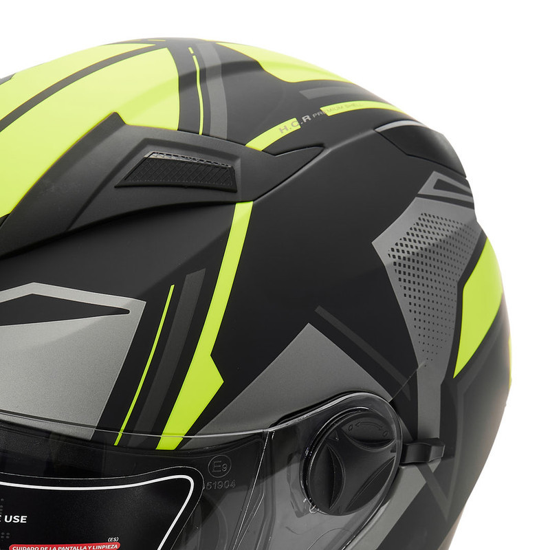 کلاه کاسکت بدون فک فلش مدل 868 matt black-neon yellow