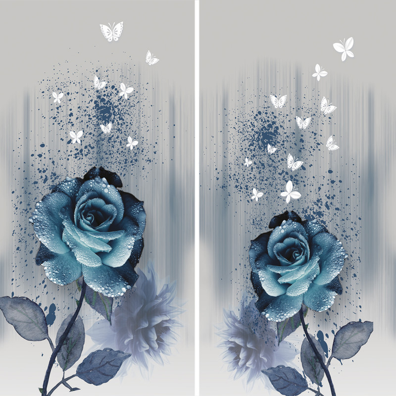 پرده مدل هازان چاپی طرح گل  کد 5120 سایز 140x280  سانتی متر