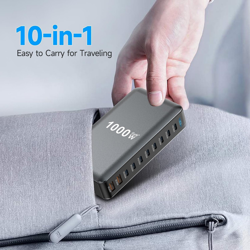 شارژر رومیزی 1000 وات 10 پورت مدل YMX-1000W