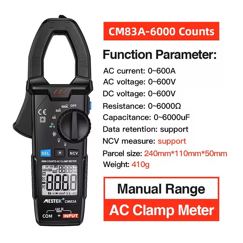 مولتی متر کلمپی دیجیتال مستک مدل CM83A