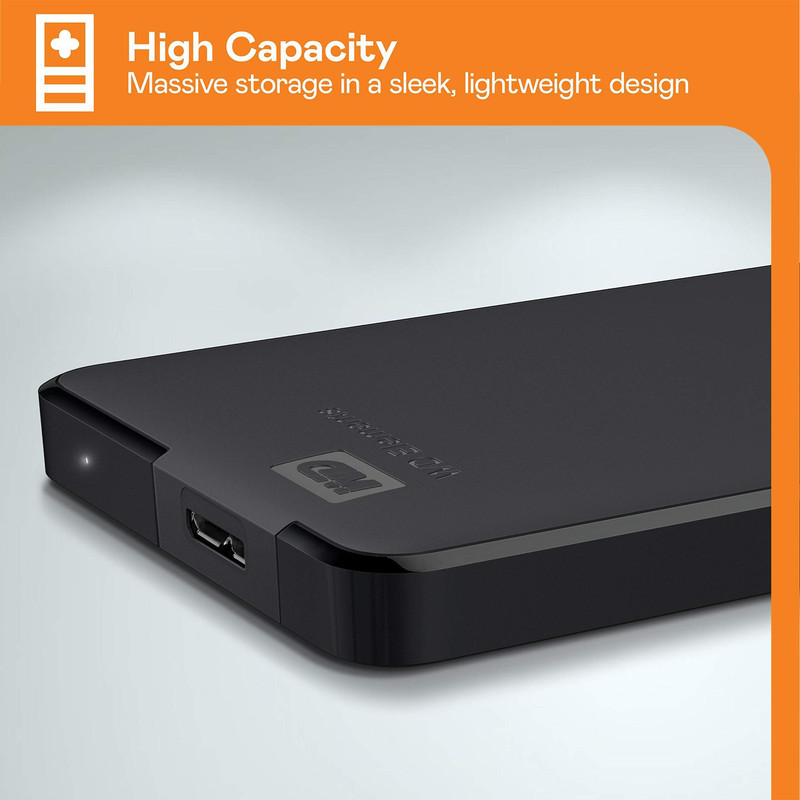هارد اکسترنال وسترن دیجیتال مدل ELEMENTS ظرفیت یک ترابایت دارای رابط USB Type-A 3.2