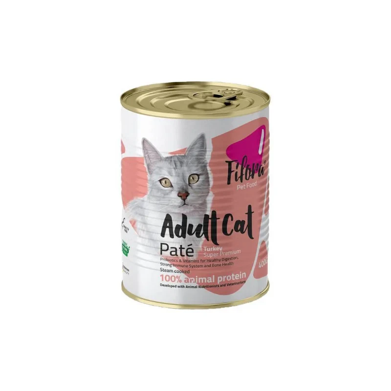 کنسرو غذای گربه بالغ فیفورا مدل Adult Cat Turkey طعم بوقلمون وزن 400 گرم