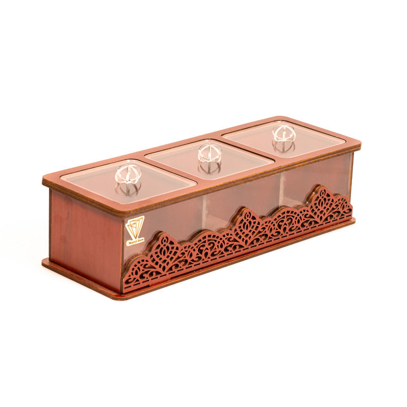 جعبه پذیرایی 3 خانه نارسی کد 03، مدل لوکسی، جنس MDF