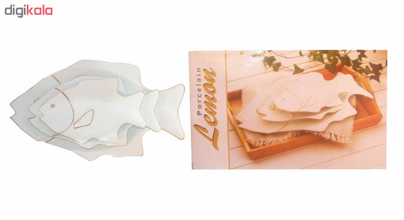 دیس طرح ماهی لمون مدل 8762 بسته 3 عددی