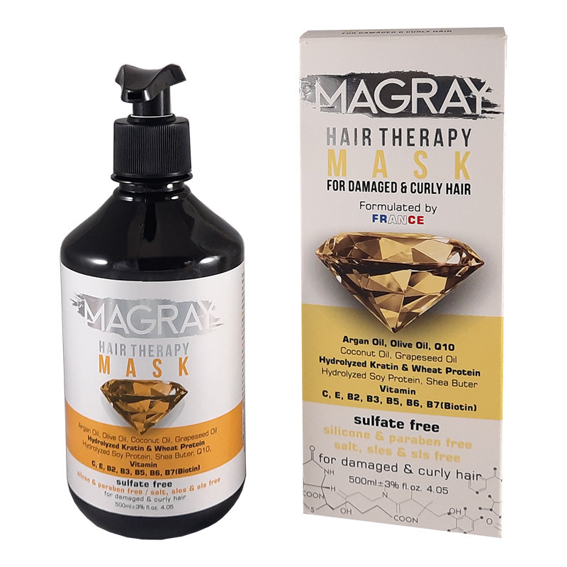 ماسک مو تقویت کننده ماگرای مدل Sulfate Free مناسب برای موی آسیب دیده و مجعد حجم 500 میلی لیتر