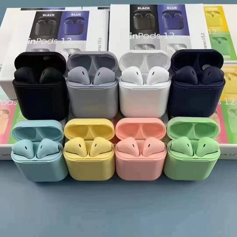 هدفون بلوتوثی مدل inPods 12 بدون نویز کنسلینگ، درگاه شارژ لایتنینگ، با قابلیت شارژ سریع، مقاوم در برابر رطوبت و عرق