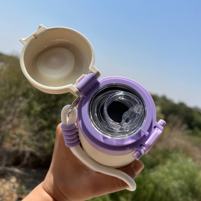 فلاسک کودک اچ اس کاپ مدل گربه گنجایش 0.5 لیتر