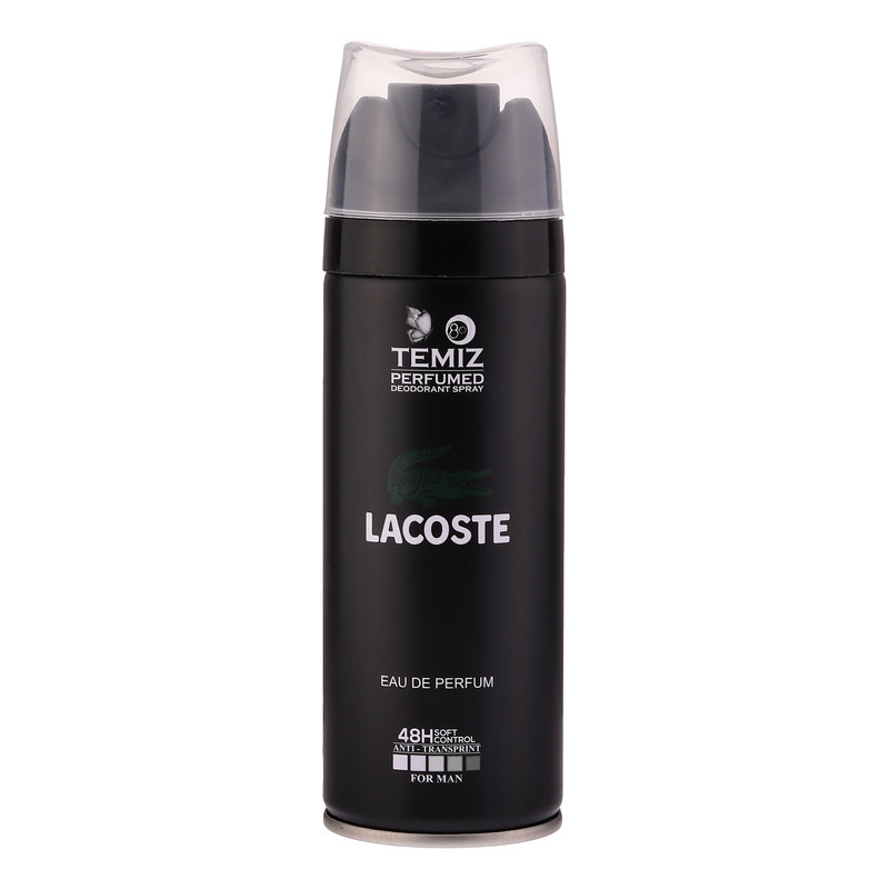 اسپری دئودورانت مردانه تمیز مدل lacoste حجم 200 میلی‌لیتر