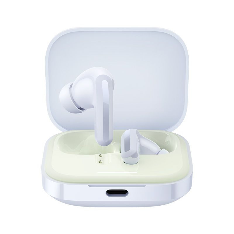 هدفون بلوتوثی شیائومی مدل Redmi Buds 5 با نویز کنسلینگ فعال (ANC)، درگاه شارژ USB Type-C، دارای نشانگر روی محفظه شارژ
