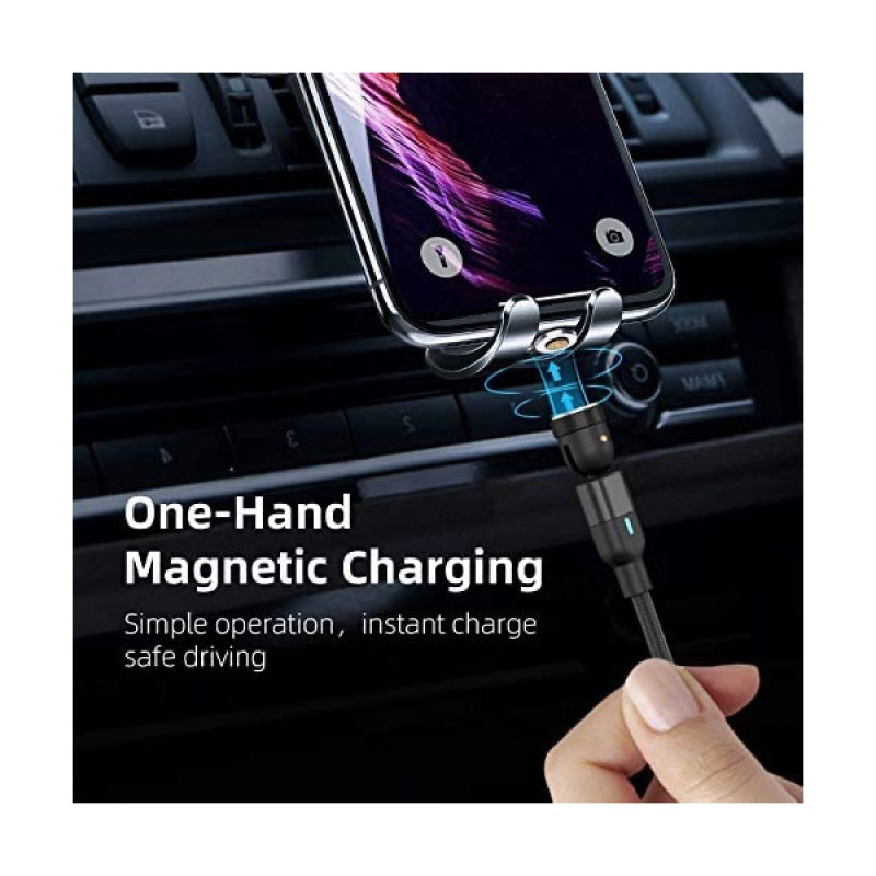 کابل تبدیل USB به MicroUSBUSB-Cلایتنینگ مدل 3:1 Magnetic طول 1 متر