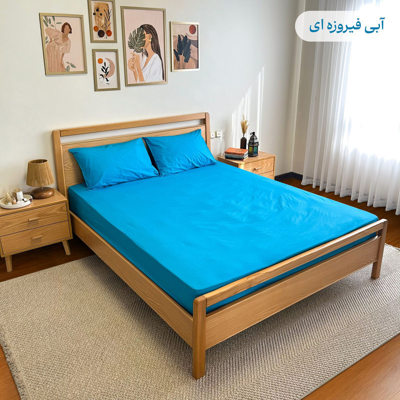 سرویس ملحفه پامیل مدل PlainHQ دو نفره 3 تکه