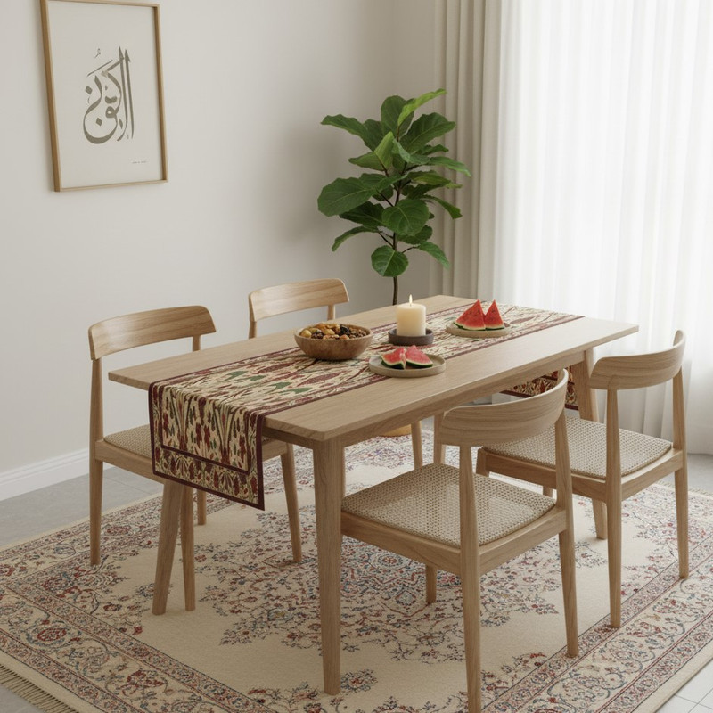 رانر ریحانلوکس مدل شکوفه انار کد RH130 سایز 145x45 سانتی‌متر