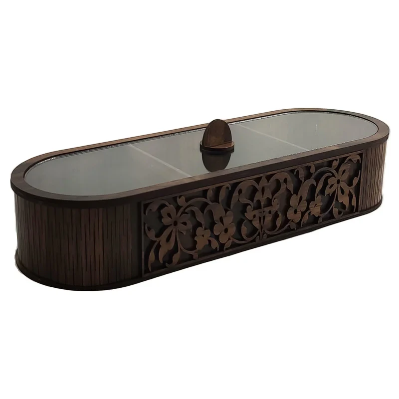 جعبه پذیرایی تکچین کالا مدل LZ-2 با بدنه MDF و در پلکسی