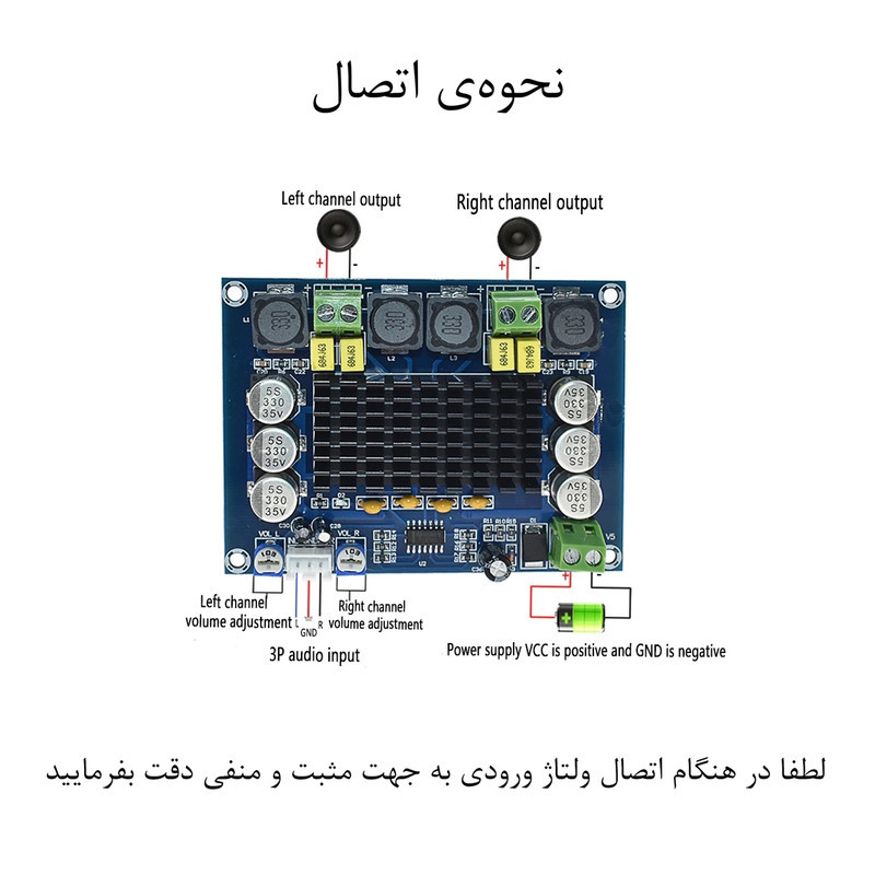 ماژول آمپلی فایر استریو مدل 120w