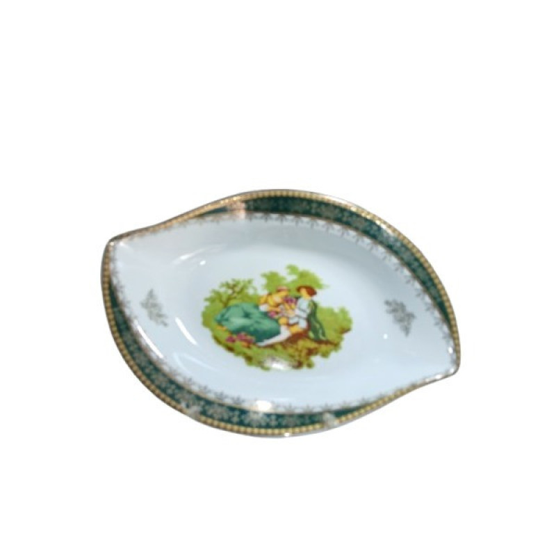 ظرف سرو چینی پردیس کاشان با ابعاد 36×25×5 سانتی‌متر و وزن 800 گرم، قابل شستشو با دست و ماشین ظرفشویی، دارای جعبه