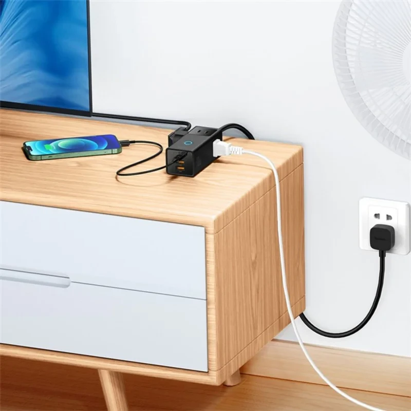 شارژر رومیزی 30 وات بیسوس مدل Power Combo Digital Powerstrip