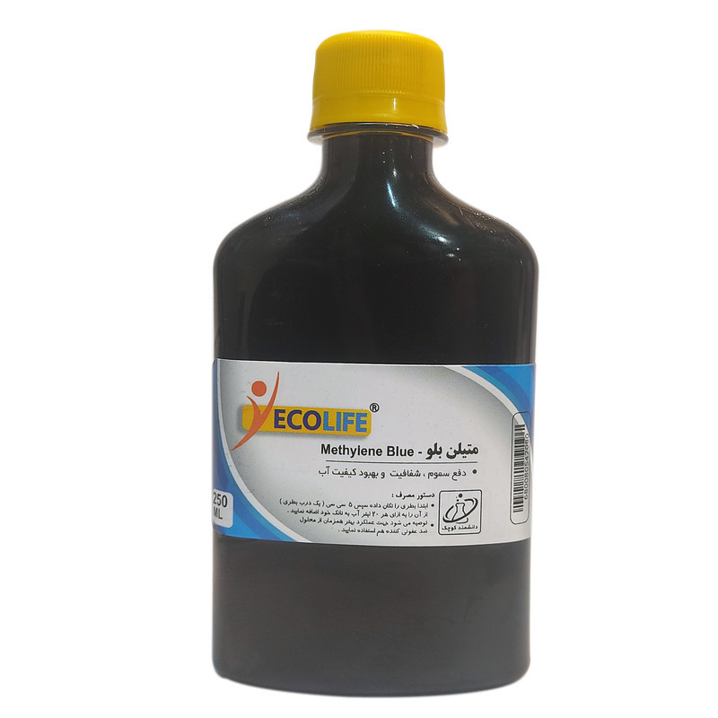 محلول ضد کلر آب آکواریوم مدل اکولایف حجم 500 میلی لیتر به همراه متیلن بلو