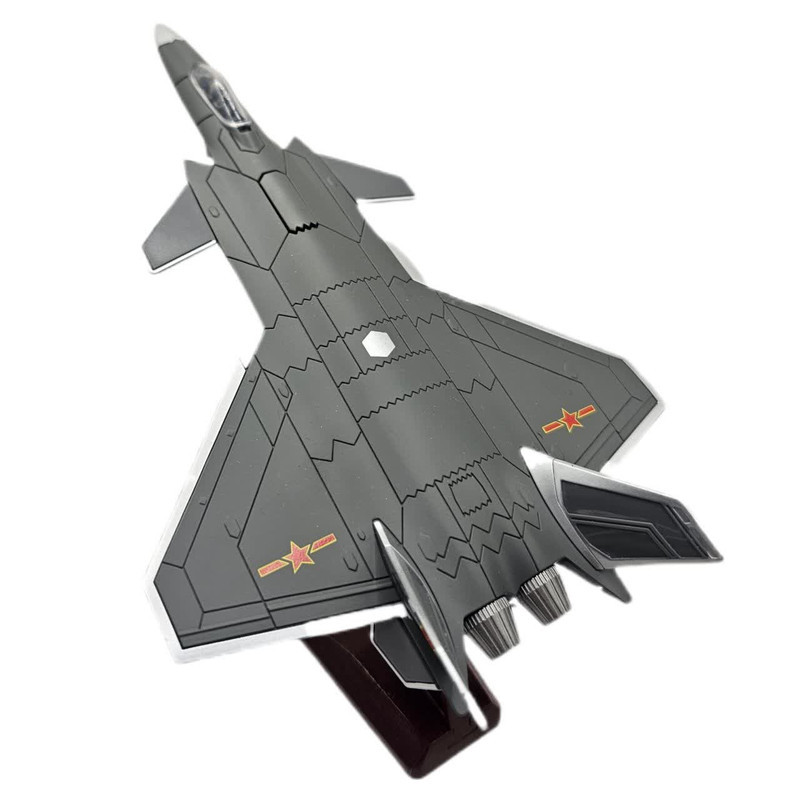 ماکت هواپیما ناب سل مدل جت جنگنده تمام فلز موزیکال چراغدار عقب کش Musical fighter jet with lights chengdu J-20