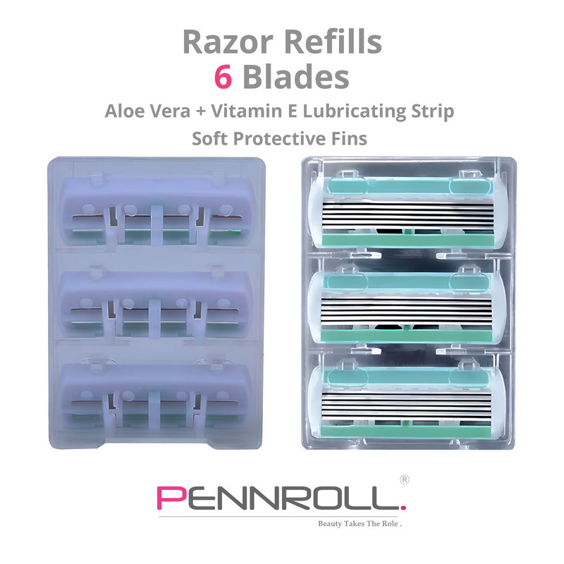 تیغ یدک پنرول مدل PRCL - Razor Refills 6 X3 بسته 3 عددی