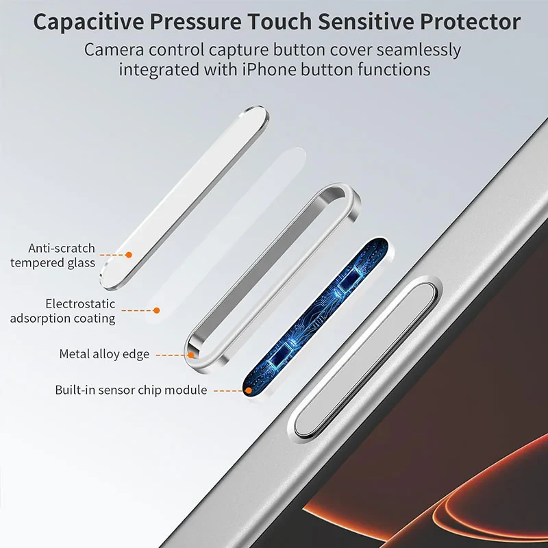 برچسب محافظ دکمه دوربین مسیر مدل RFW مناسب برای گوشی موبایل اپل iPhone 17 Pro  17 Pro Max