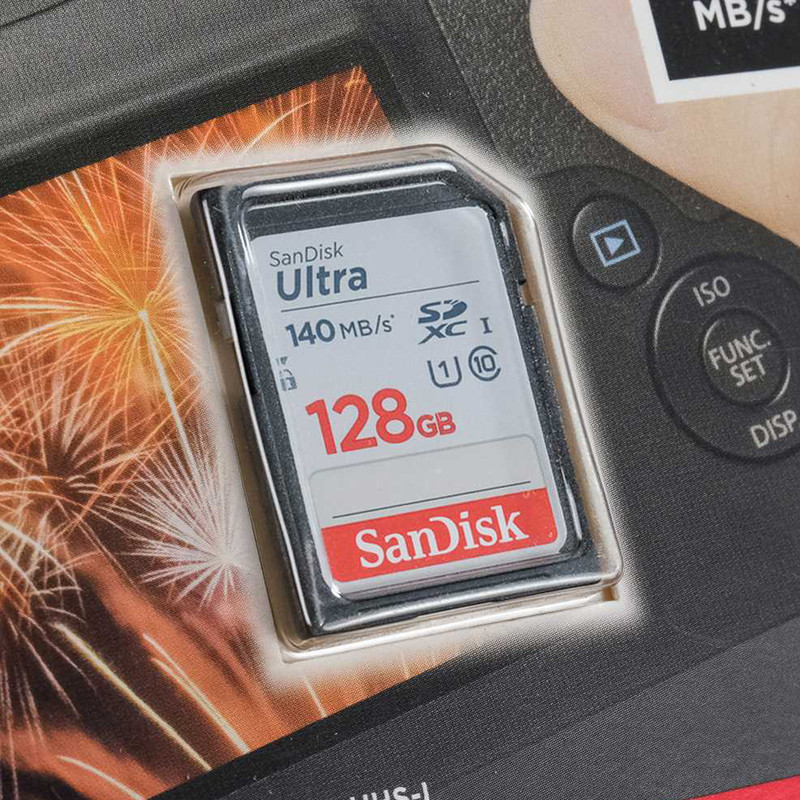 کارت حافظه SDXC سن دیسک مدل Ultra کلاس 10 استاندارد UHS-I U1 سرعت 140MBs ظرفیت 128 گیگابایت