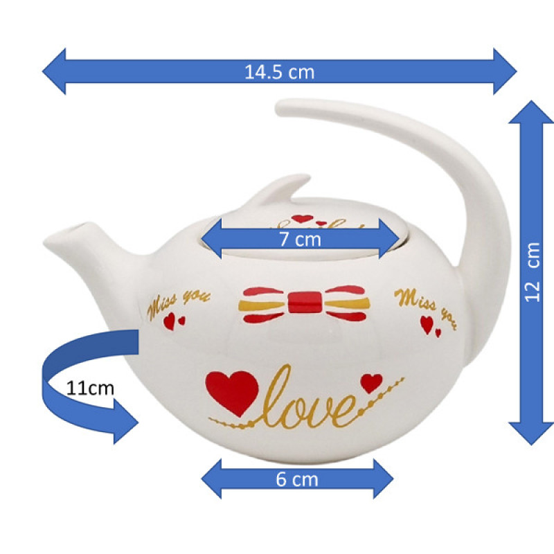 قوری مدل ارکیده کد 11212xlove گنجایش 350 میلی لیتر