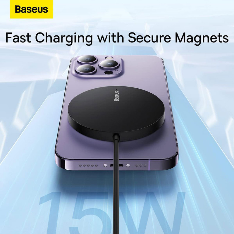 شارژر بی‌سیم 15 وات بیسوس مدل BS-W529
