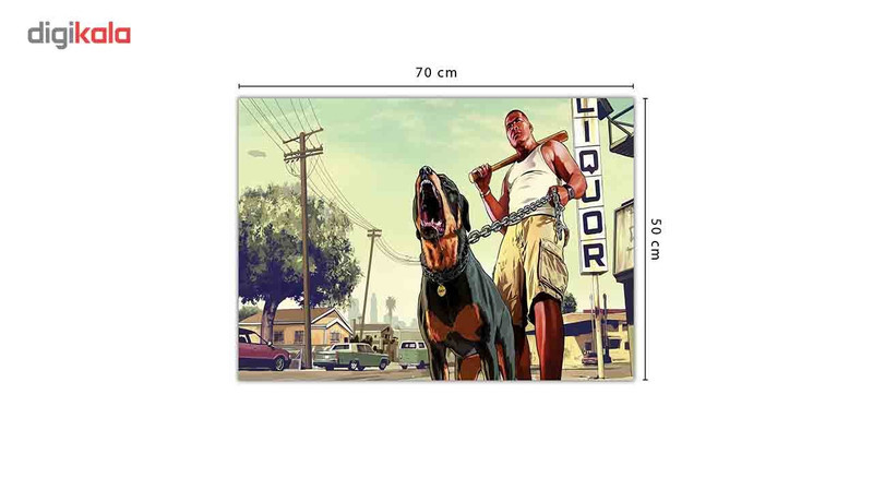 تابلو شاسی ونسونی طرح GTA V The Dog Bark سایز 50 × 70