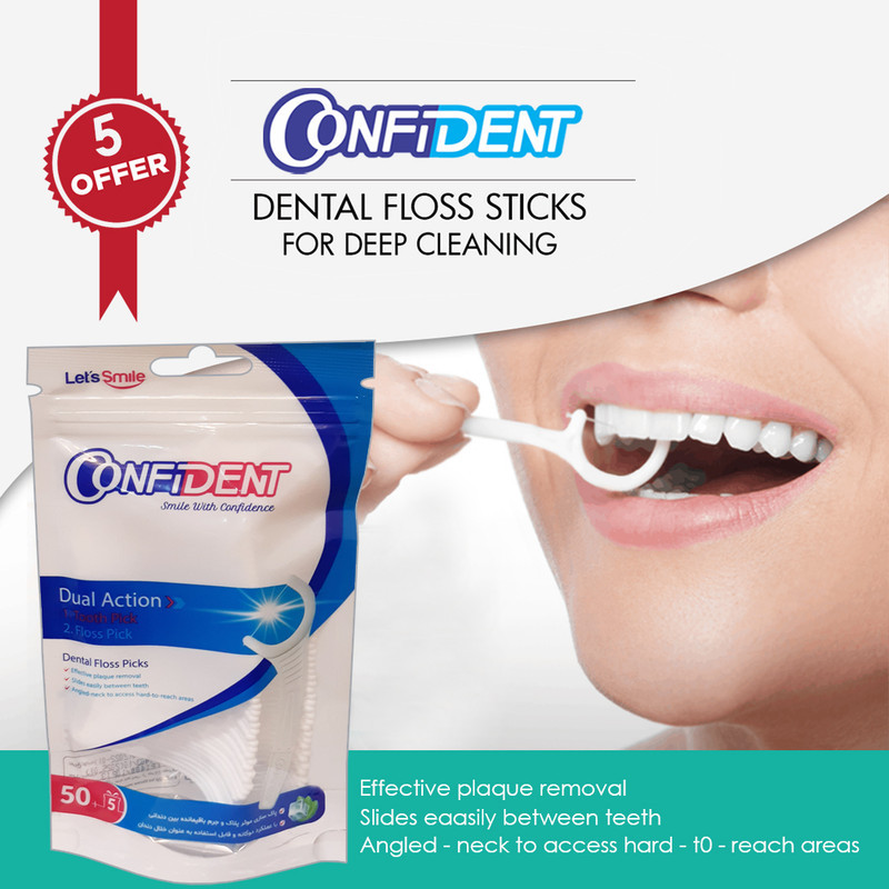 نخ دندان کانفیدنت مدل floss-Pillow سی و شش بسته 50 عددی