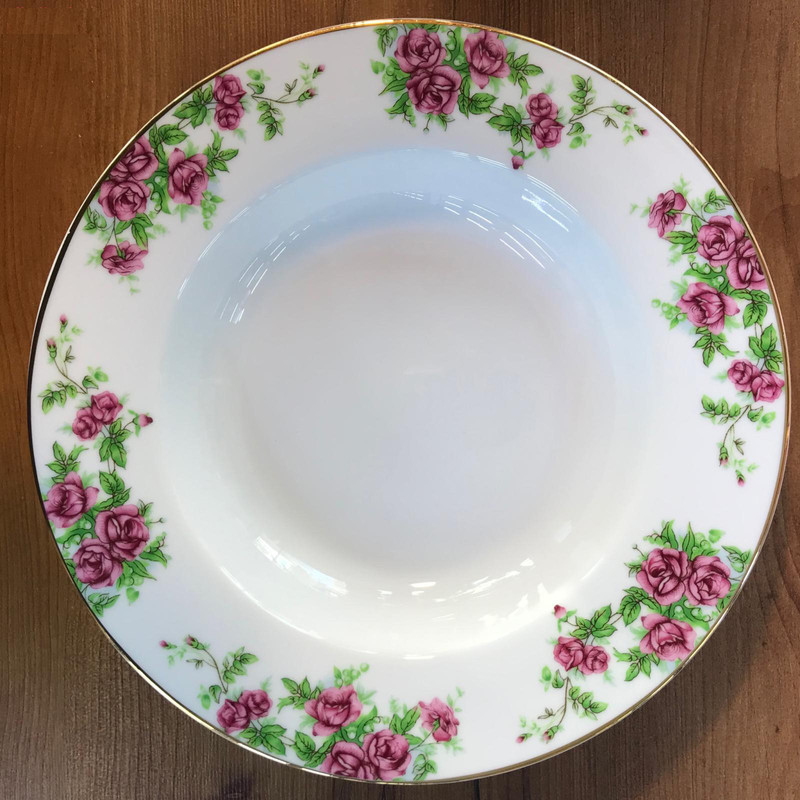 بشقاب خورش خوری چینی زرین ایران مدل بیدگل درجه عالی بسته 6 عددی