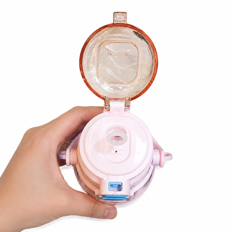 قمقمه کودک مدل دوحالته نی دار و آسان نوش طرح استیچ و آنجل Stitch & Angel گنجایش 0.5 لیتر