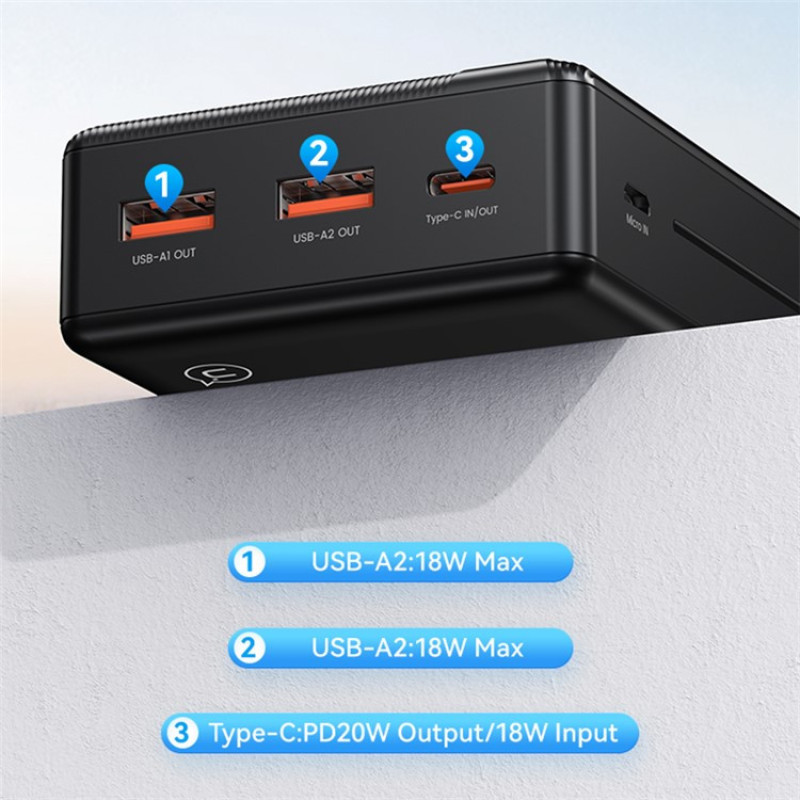 پاوربانک یوسمز مدل CD204 ظرفیت 20000 میلی آمپر ساعت