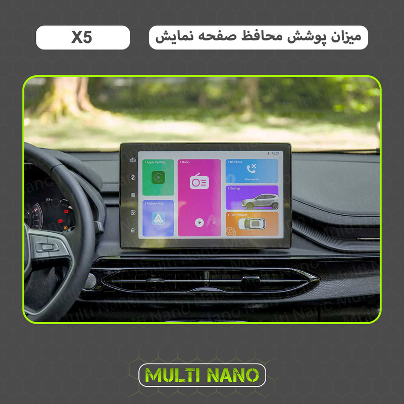 محافظ صفحه نمایش آنتی رفلکس مانیتور خودرو مولتی نانو مدل X-S1M مناسب برای کی ام سی X5