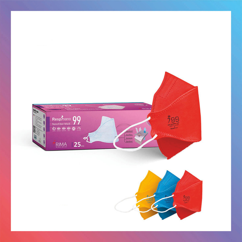 ماسک تنفسی ریما مدل سه بعدی N99 نانو کد Sport-F99 بسته 25 عددی