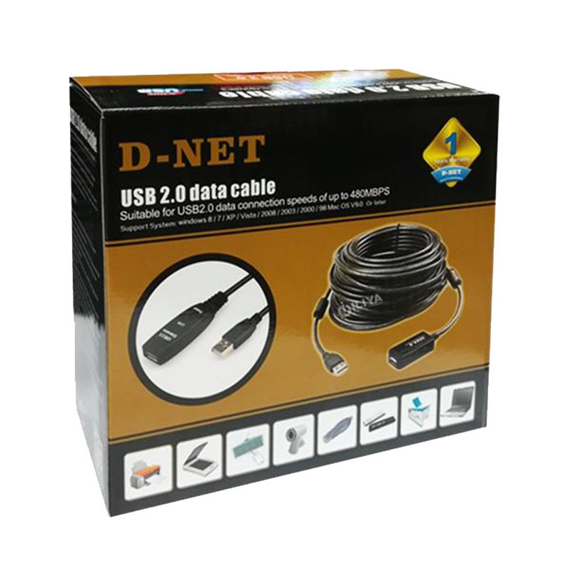 کابل افزایش طول  USB 2.0 دی نت مدل UF523 طول 10 متر